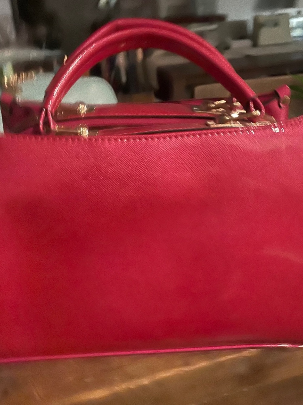 Patent Fuchsia Purse